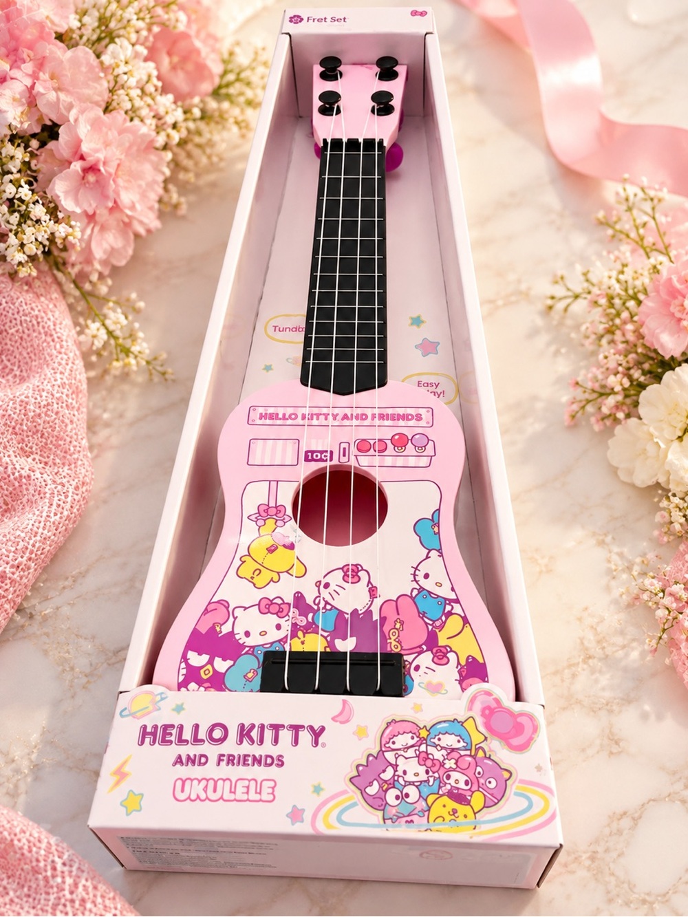 Hello Kitty Pink Kids Ukulele with Character Graphics